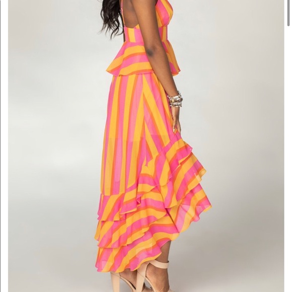 GEORGIA RUFFLED TIERED SLEEVELESS HIGH-LOW DRESS - Picture 2 of 7